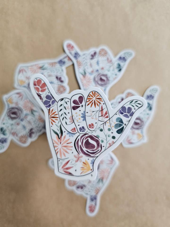 Hang Loose Watercolor Flowers Sticker for wholesale by Covered With Art