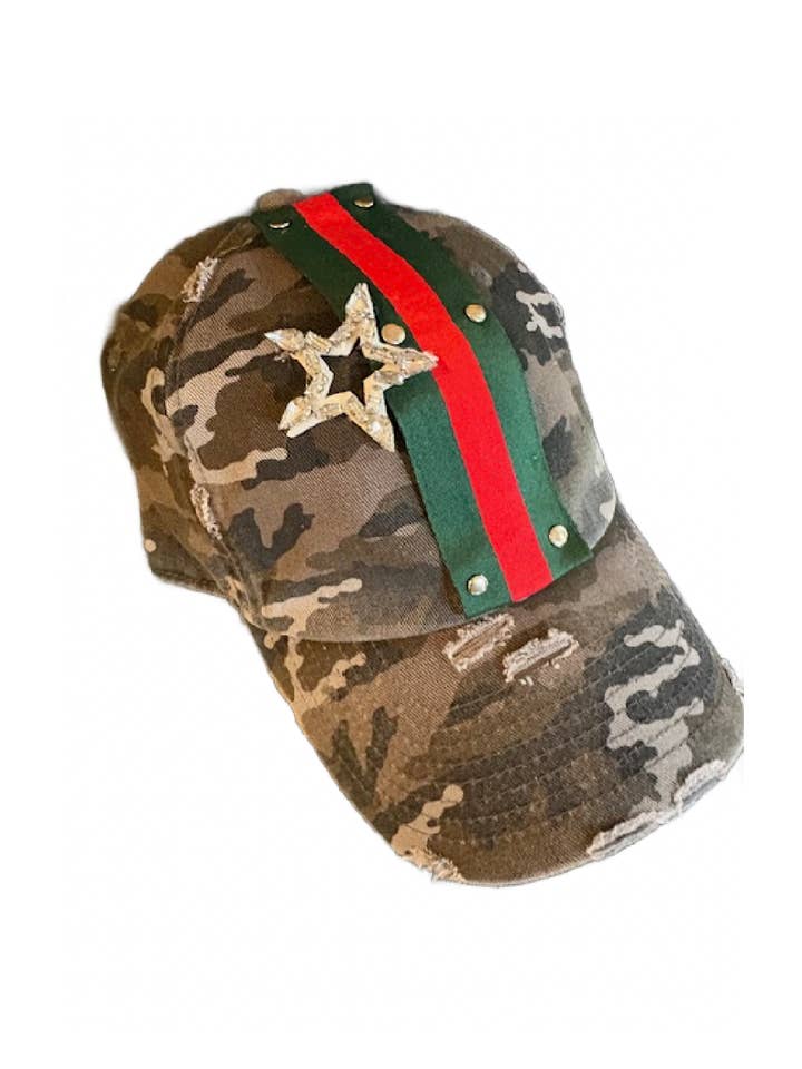 One-of-a-Kind Star Black Camouflage Cap for wholesale by Embellish Your Life