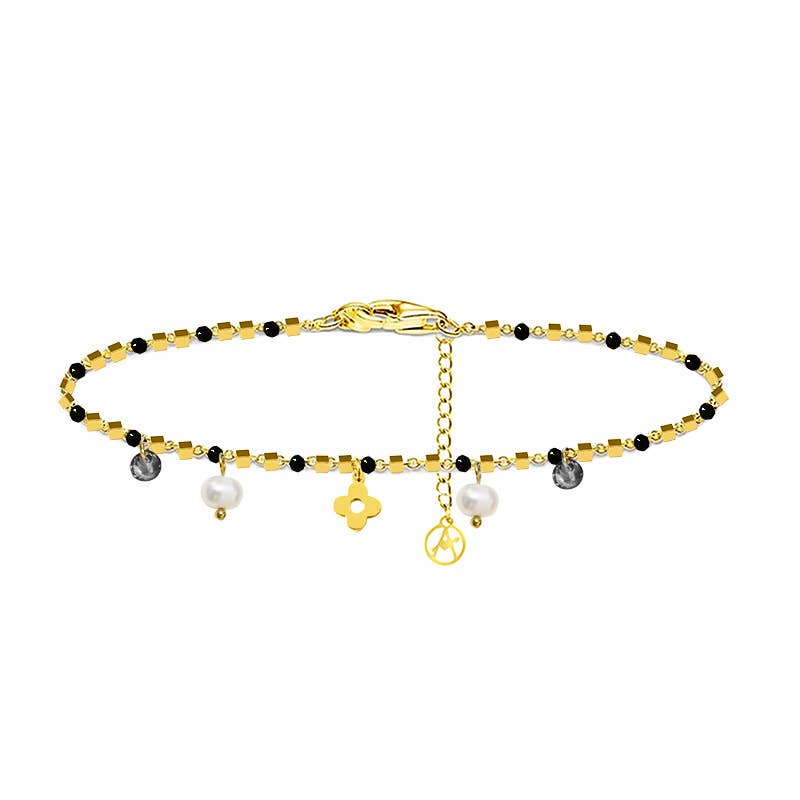 AMORINO SRL - Wholesale Charm/Dangle Bracelet - BRACELET WITH FOUR-LEAF CLOVER & PEARL AND ZIRCON CHARM5