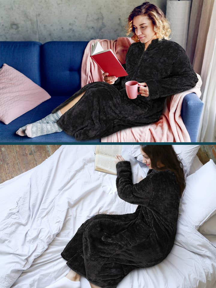 Pavilia - Wholesale Robe - Women's - Women's Sherpa Housecoat Zipper Robe23