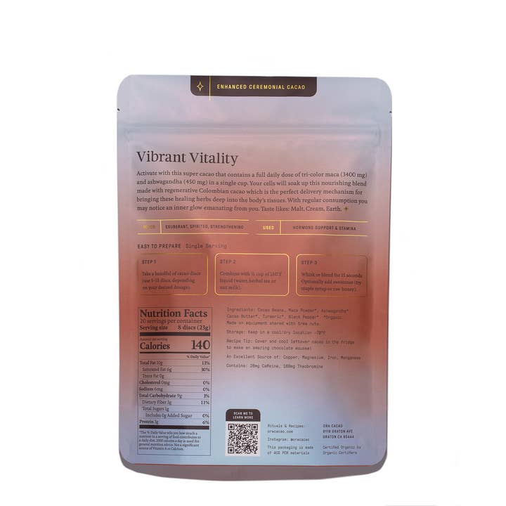 Ora Cacao - Wholesale Hot Cocoa Mix/Kit - Vibrant Vitality Cacao - Organic Ceremonial Chocolate