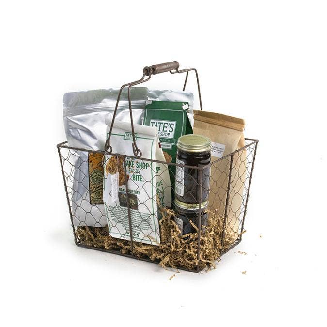 Buhi Imports - Wholesale Basket - 12 inch Wire Rectangular Shop Basket with Folding Handle1