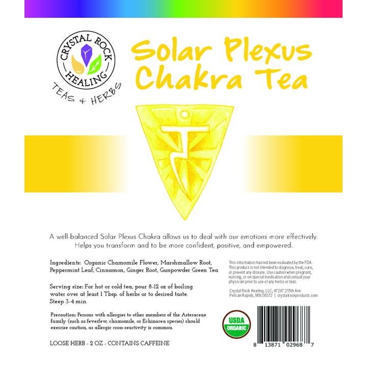 Crystal Rock Healing, LLC - Wholesale Health/Detox Tea - Solar Plexus Chakra Tea 2oz Organic1