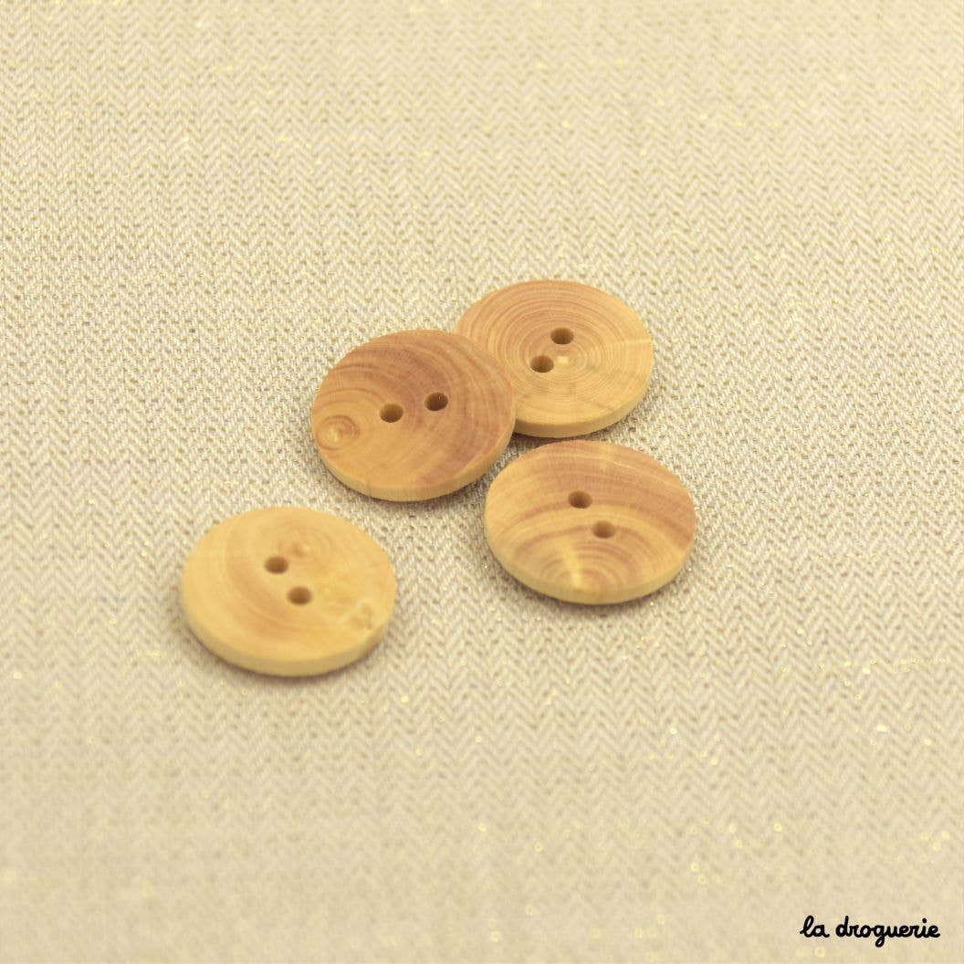 LA DROGUERIE - Wholesale Sewing Button/Snap - "Boxwood button 2 holes" 18 mm0