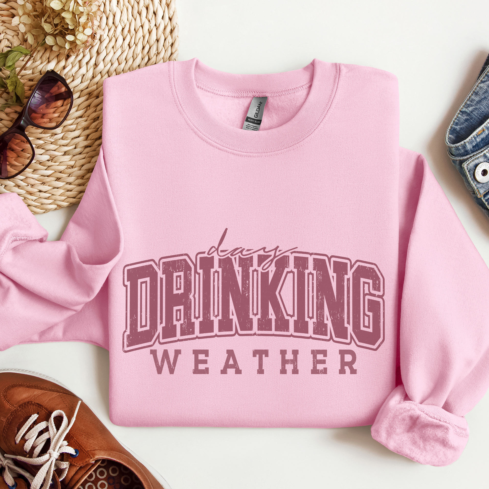 Trendznmore - Modern Graphic Apparel – wholesale Graphic sweatshirt – Women’s – Day Drinking Weather Graphic Sweatshirt1