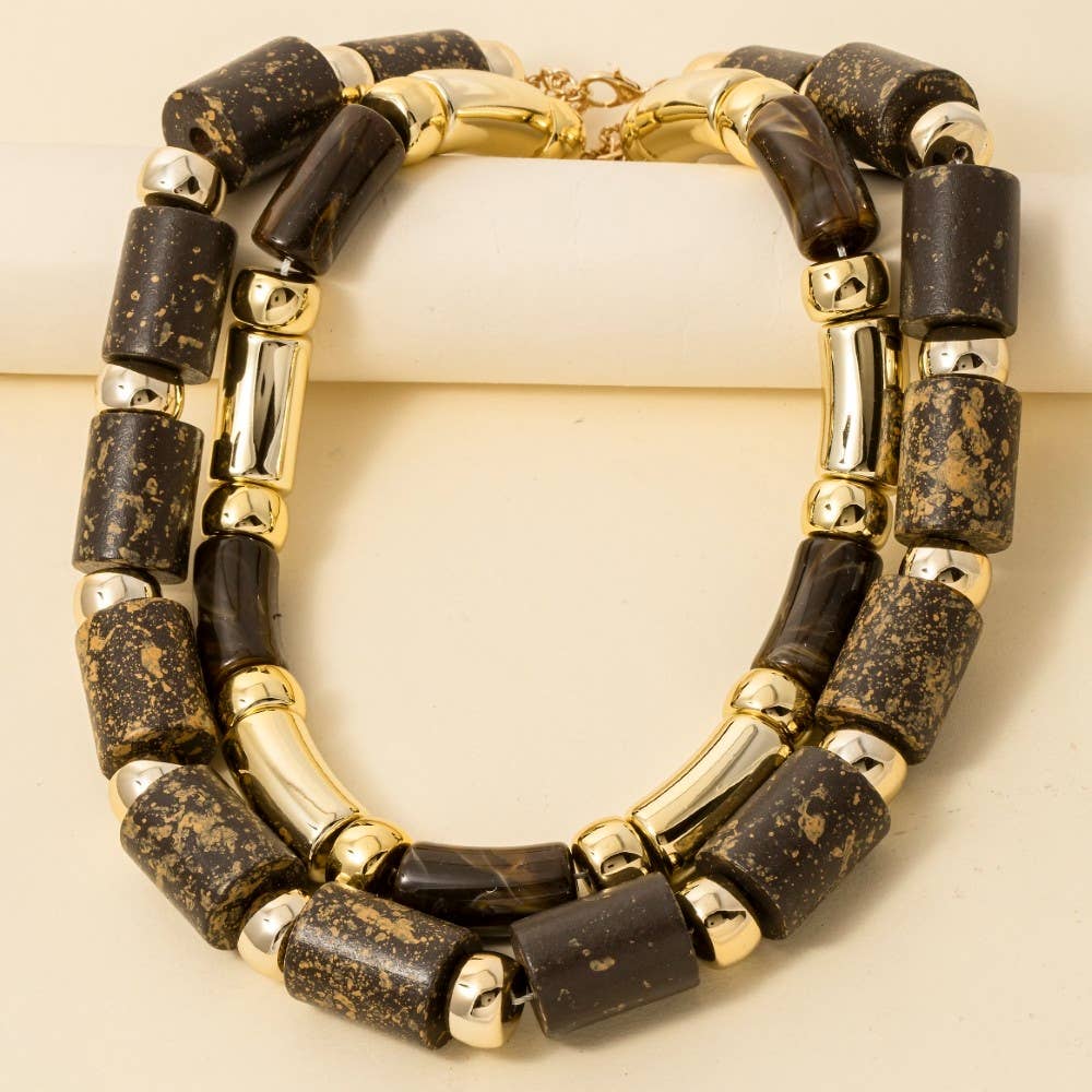 Anarchy Street - Vendita all'ingrosso Collana con ciondolo/pendaglio - Collana a strati con perline tubolari miste e voluminose5