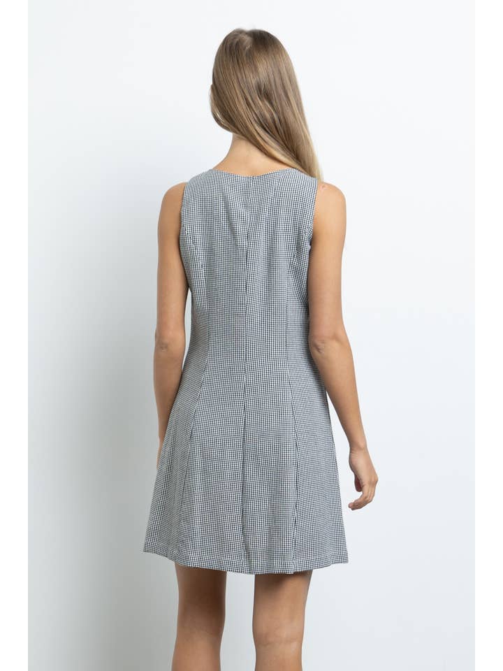 KIWI - Vendita all'ingrosso Vestito - Donna - ID2430 Abito Senza Maniche con Colletto Intrecciato e Bottoni, Scollo a V