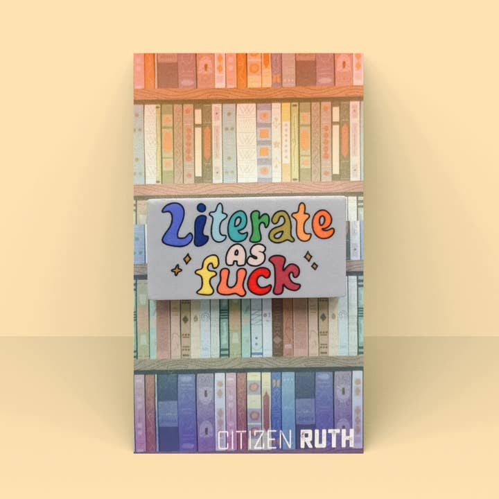 Literate AF Acrylic Pin for wholesale by Citizen Ruth