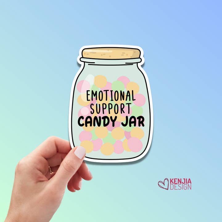 Kenjia Design - Wholesale Sticker - Emotional Support Candy Jar Funny Stickers and Magnets