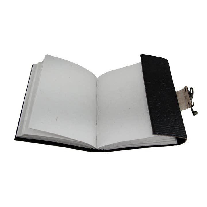 Jay mataji Handicrafts - Wholesale Journal/Diary - Handmade Genuine Black Pentagram Embossed Leather Journal