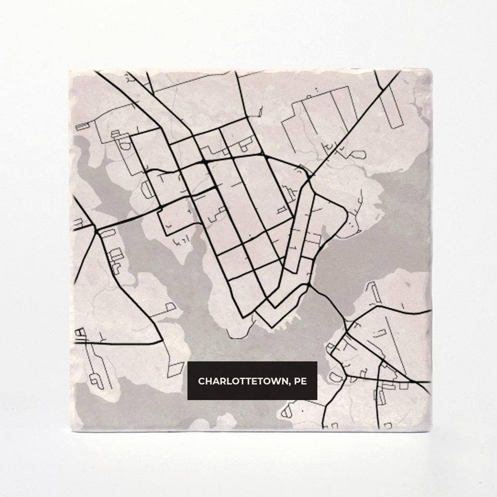 Versatile Coasters Canada - Wholesale Coasters - Charlottetown Modern Map Coasters1