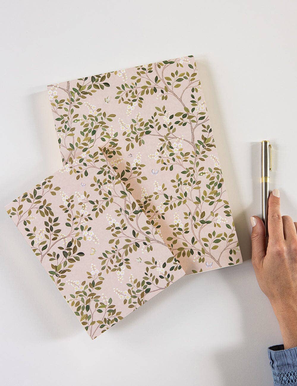 Bespoke Letterpress – wholesale Notepad – White Blossoms Notepad Jumbo Jotter9