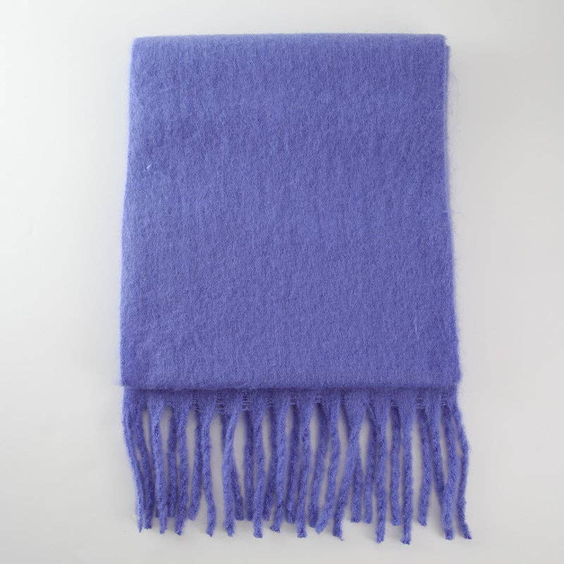 Dipped Shop - Wholesale Scarf - Women's - 2+ Solid Color Tassel Mohair Scarves DPKS10022