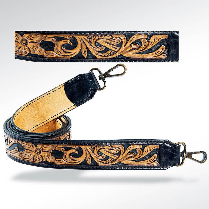 LC-ADSTF112 Hand Tooled Genuine Leather Handle Strap for wholesale by LS Western