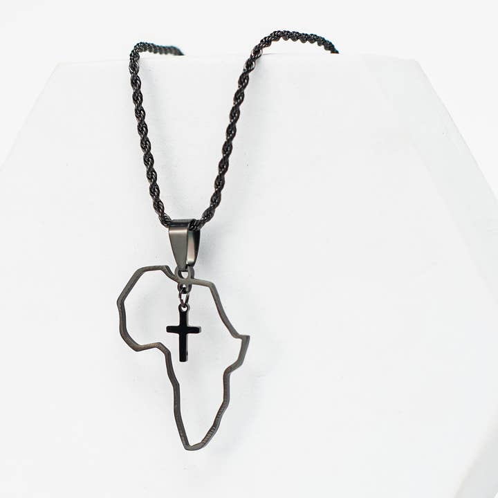 Adé & Grace - Wholesale Pendant/Charm Necklace - "Africa X Cross" Necklace3