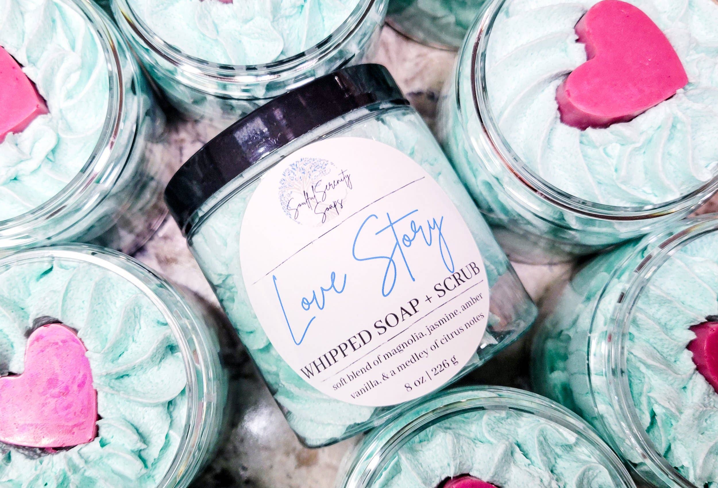 Soulful Serenity Soaps - Wholesale Whipped Soap - Love Story Whipped Soap + Scrub1