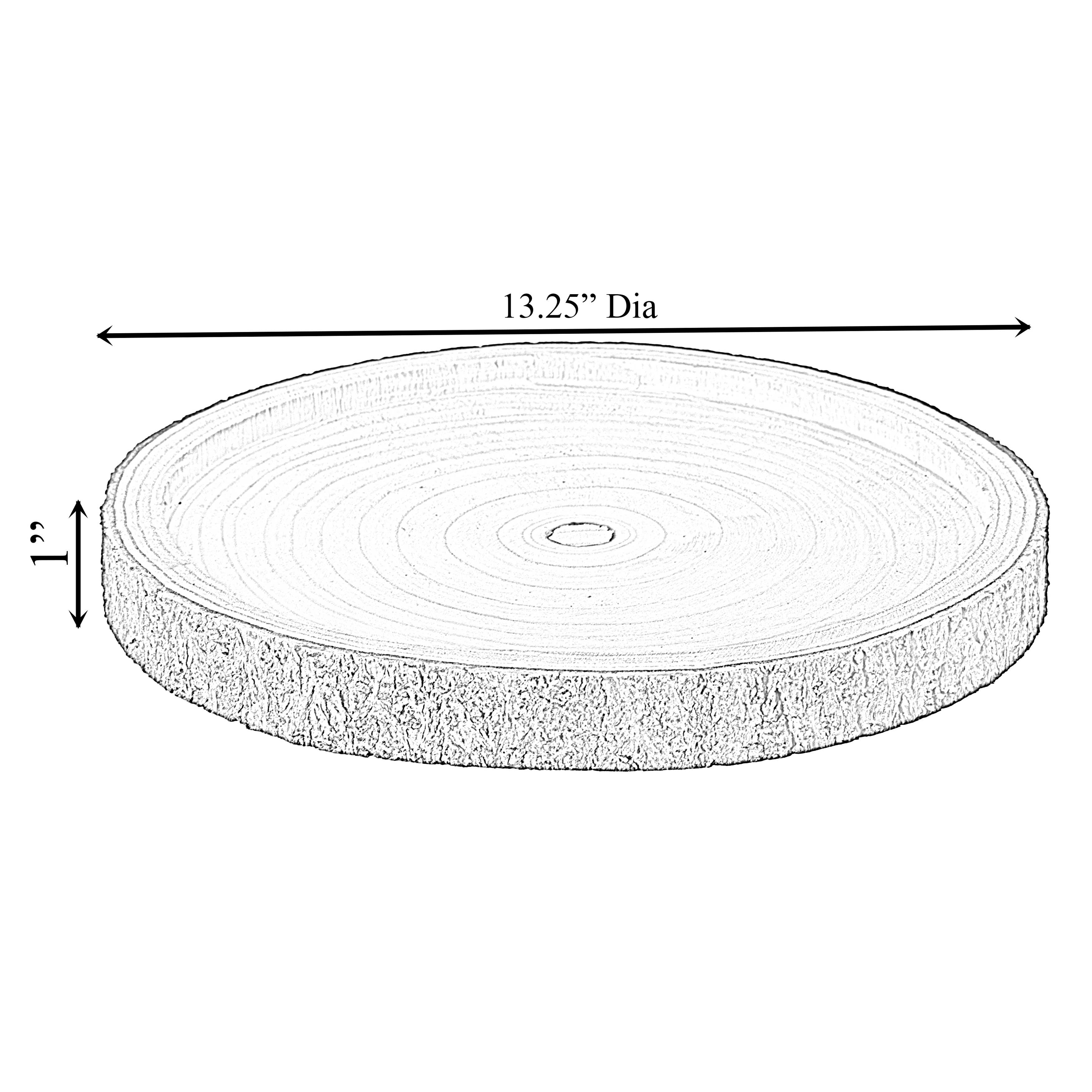 Quickway Imports – Bandeja de servir por atacado – Bandeja redonda da fatia da casca de madeira natural, carregador de tabela rústico6
