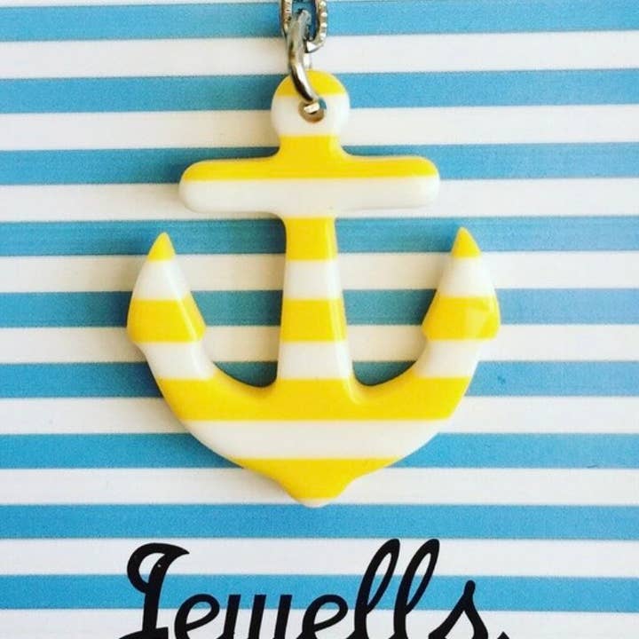 Jewells – wholesale Keychain – Women's – Resin Stripey Anchor Keyring2