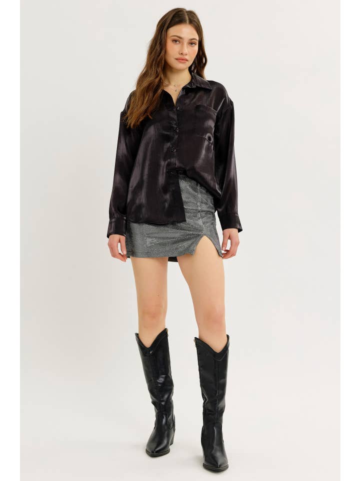 idem ditto - Wholesale Skirt - Women's - FESTIVE ESSENTIAL METALLIC MINI SKIRT WITH FRONT SLIT10