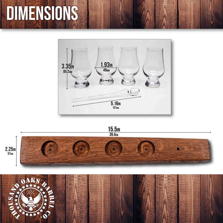 ThousandOaksBarrelCo. - Wholesale Cocktail/Liquor Glass - Glencairn Whisky Stave Flight Set6