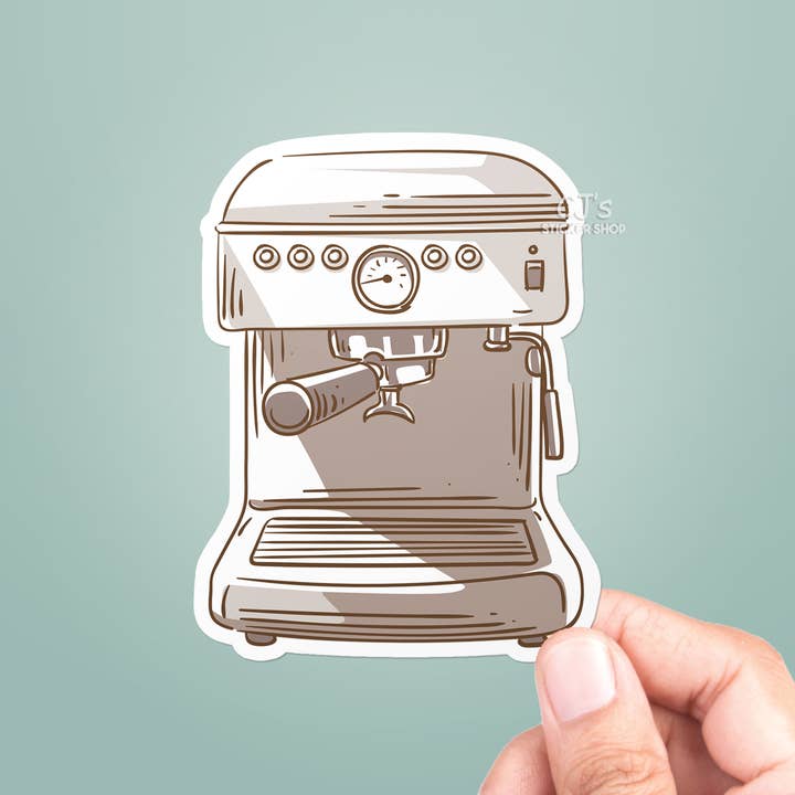 Espresso Machine Sticker Vinyl Decal for wholesale by CJ's Sticker Shop