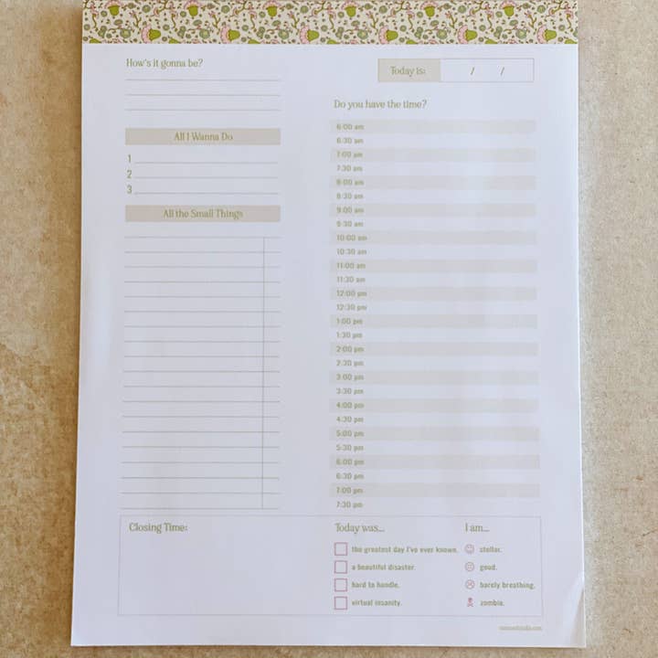 Bloc-notes Greatest Day Planner 8,5 x 11 pour la vente par re:mused studio