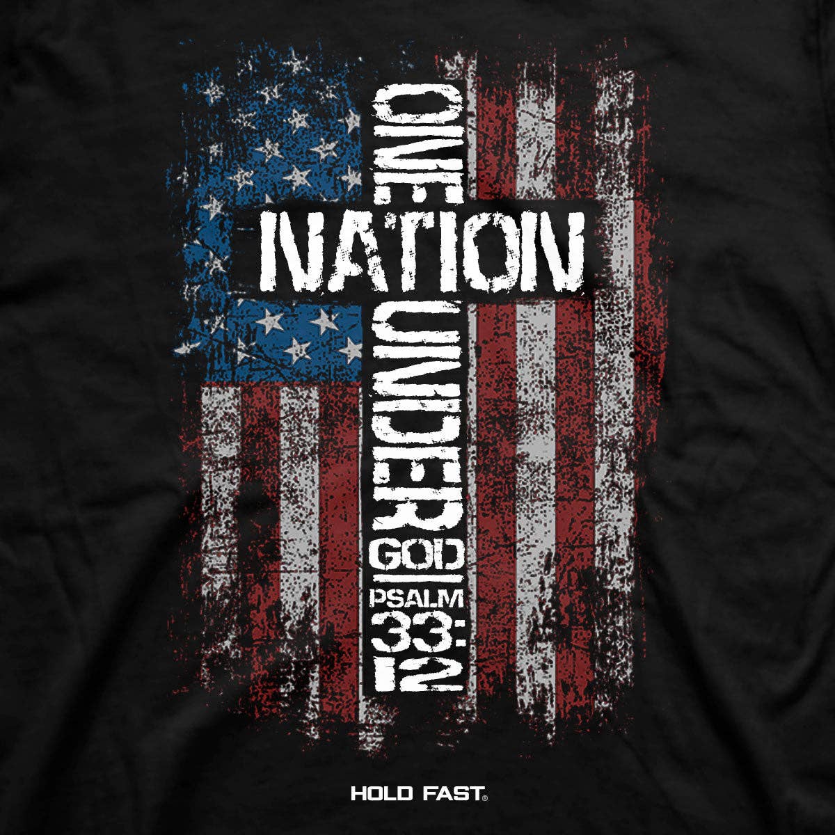 Noir Hold Fast T-shirt drapeau d'une nation pour homme en vente sur Faire2