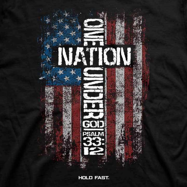 Noir Hold Fast T-shirt drapeau d'une nation pour homme en vente sur Faire2