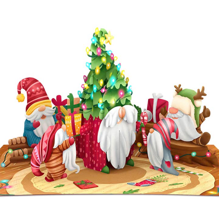 Cartão pop up gnomo de Natal por atacado de papercrush
