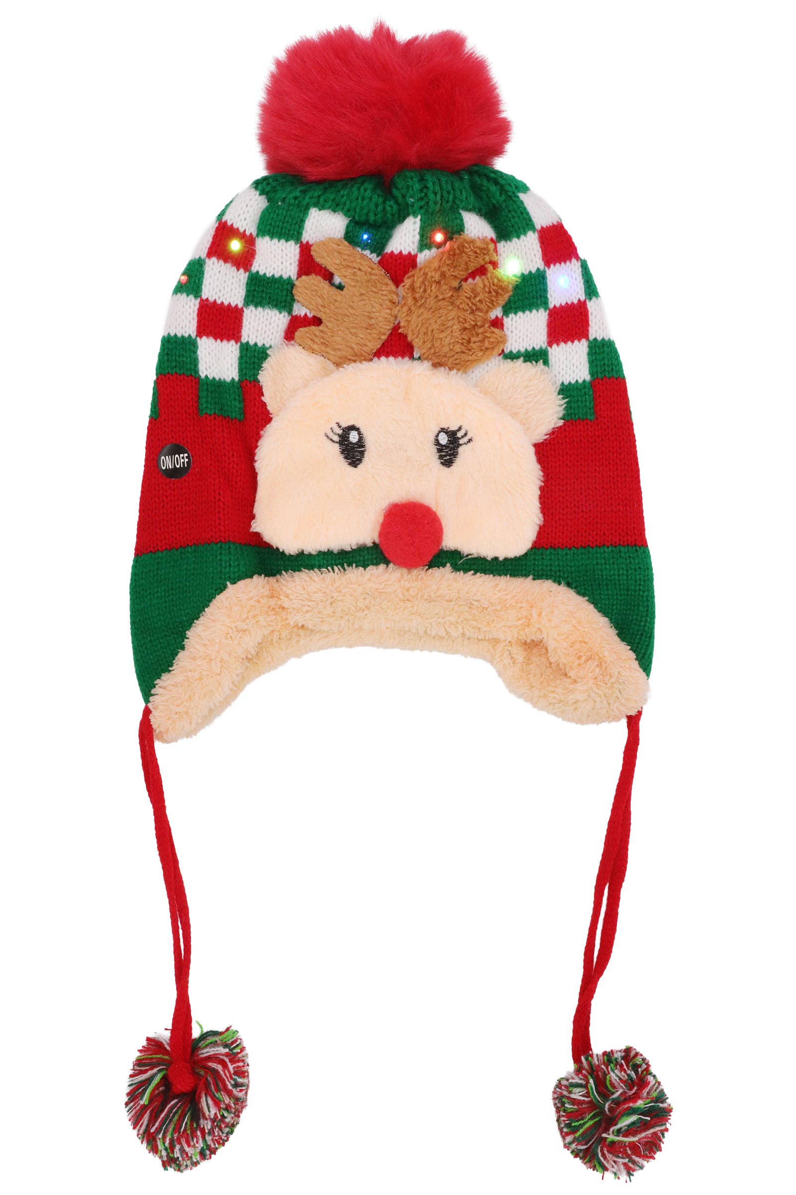 ASSORTED Kids Christmas Led Ear Cover Chin Strap Beanie for wholesale on Faire7