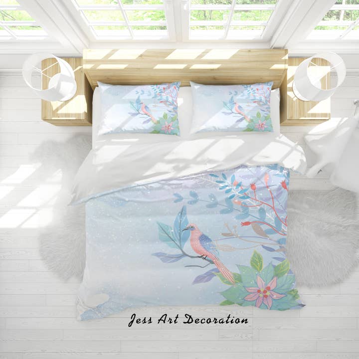 3D Watercolor Leaves Flowers Quilt Cover Set Bedding Set Duvet Cover Pillowcases A512 LQH for wholesale by Jess Art Decoration