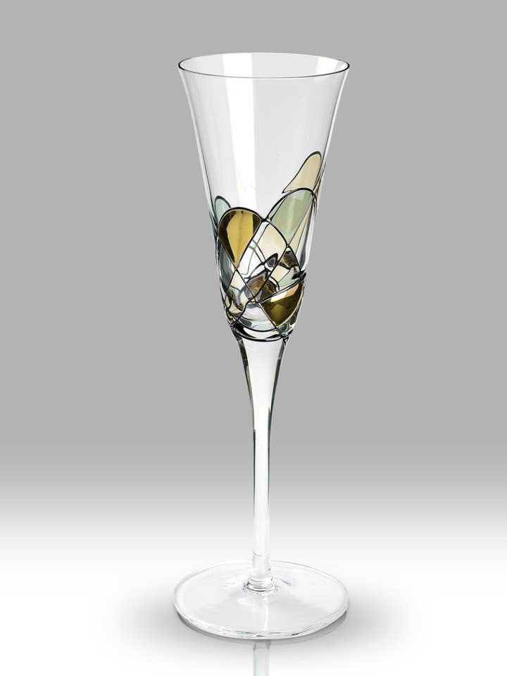 Guldmosaik - 24 cm Skålfløjtepar for engroshandel hos Nobile Glassware Ltd.