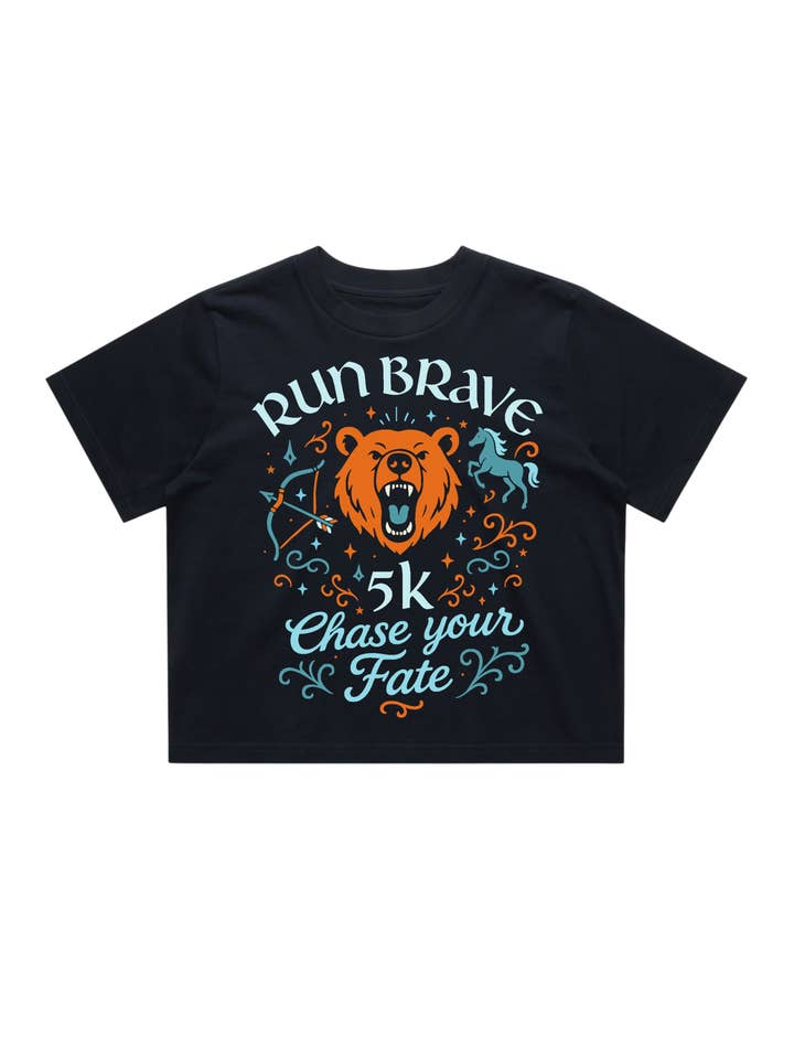 Run Brave Women's Crop T-Shirt for wholesale by Sarah Marie Running Co