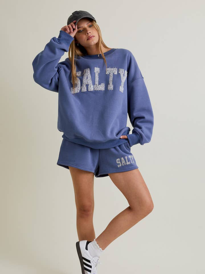 'SALTY' OVERSIZED SWEATSHIRT & SWEATSHORTS for wholesale by LE LIS