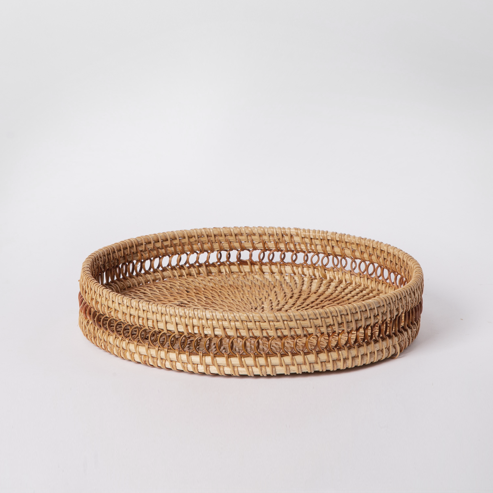 Porto Boutique - Wholesale Decorative Tray - Decorative Tray – Round Rattan Tabletop Decor0