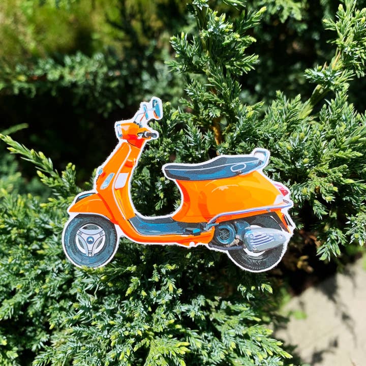 Orange Vespa Sticker for engroshandel hos All Things Scarlett