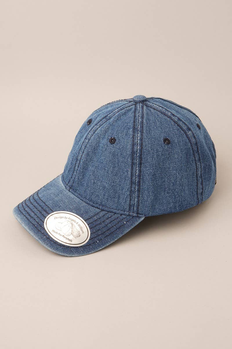 Fashion City - Wholesale Baseball Cap - Women's - Cotton Messy High Bun Pony Baseball Cap2