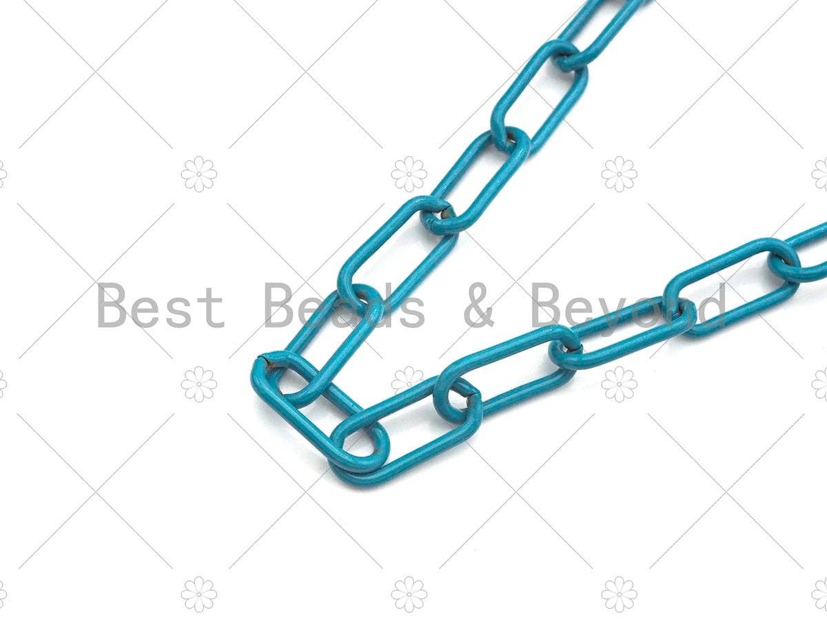 BestBeads&Beyond – wholesale Kedjehalsband – NYTT!!! 8x17mm emalj pappersklämma Kedja av Yard, Emalj Pop Kedja, Pappersklämma Emalj Metall Halsband, Partihandel #E5312