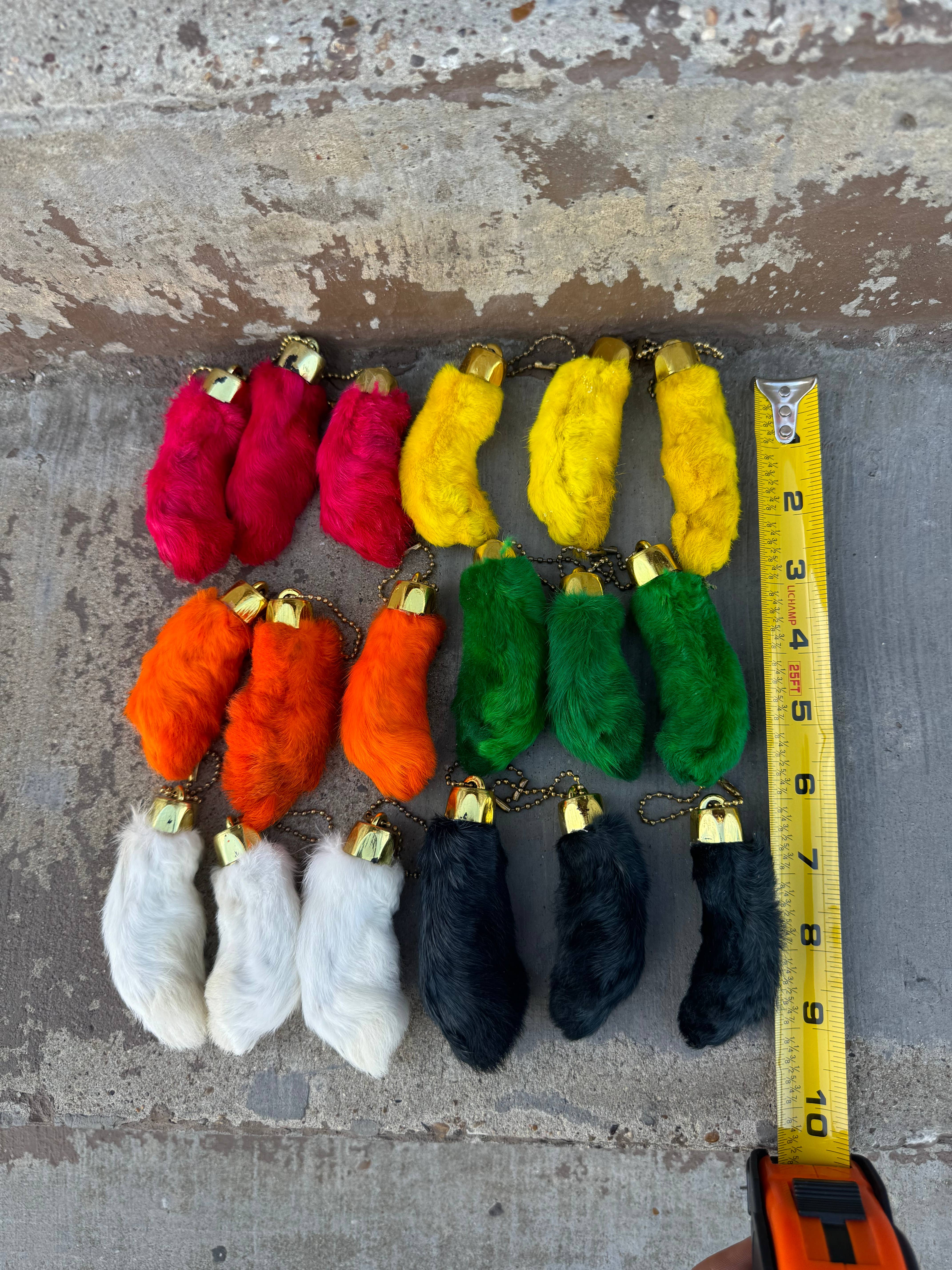 Western Linens - Wholesale Keychain - Unisex - Lucky Rabbit foot - Genuine 5