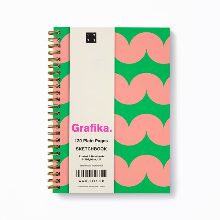 1973 - Wholesale Sketchbook/Sketchpad - Grafika: Wiggle A4 Spiralbound Sketchbook by 1973