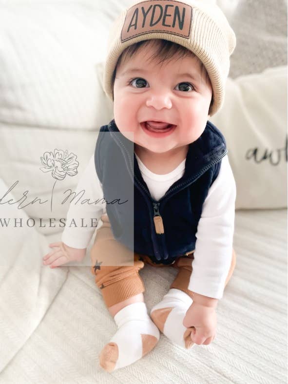 Customized Leatherette Patch | Hat | Backpack for wholesale by Modern Mama