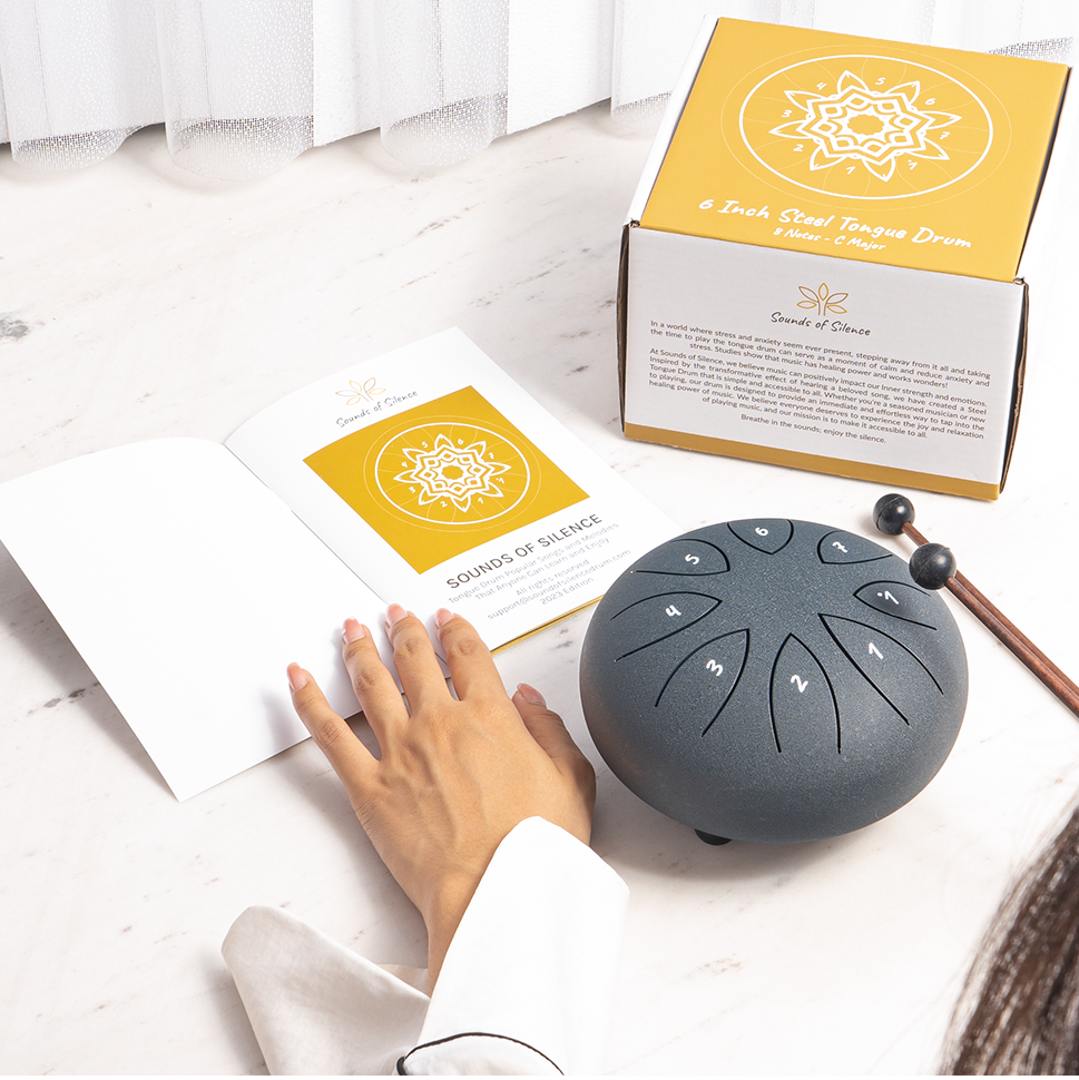 Sounds Of Silence Drums – wholesale Musical instrument – Steel Tongue Drum, Songbook, Carry Bag, Mallets, Gift Box 2