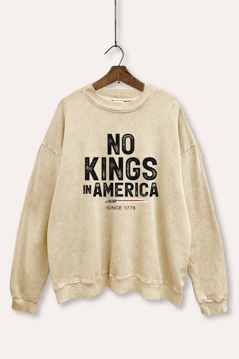 VINTAGE POINT USA - Wholesale Graphic Sweatshirt - Women's - NO KINGS IN AMERICA MINERAL WASH GRAPHIC SWEATSHIRT13