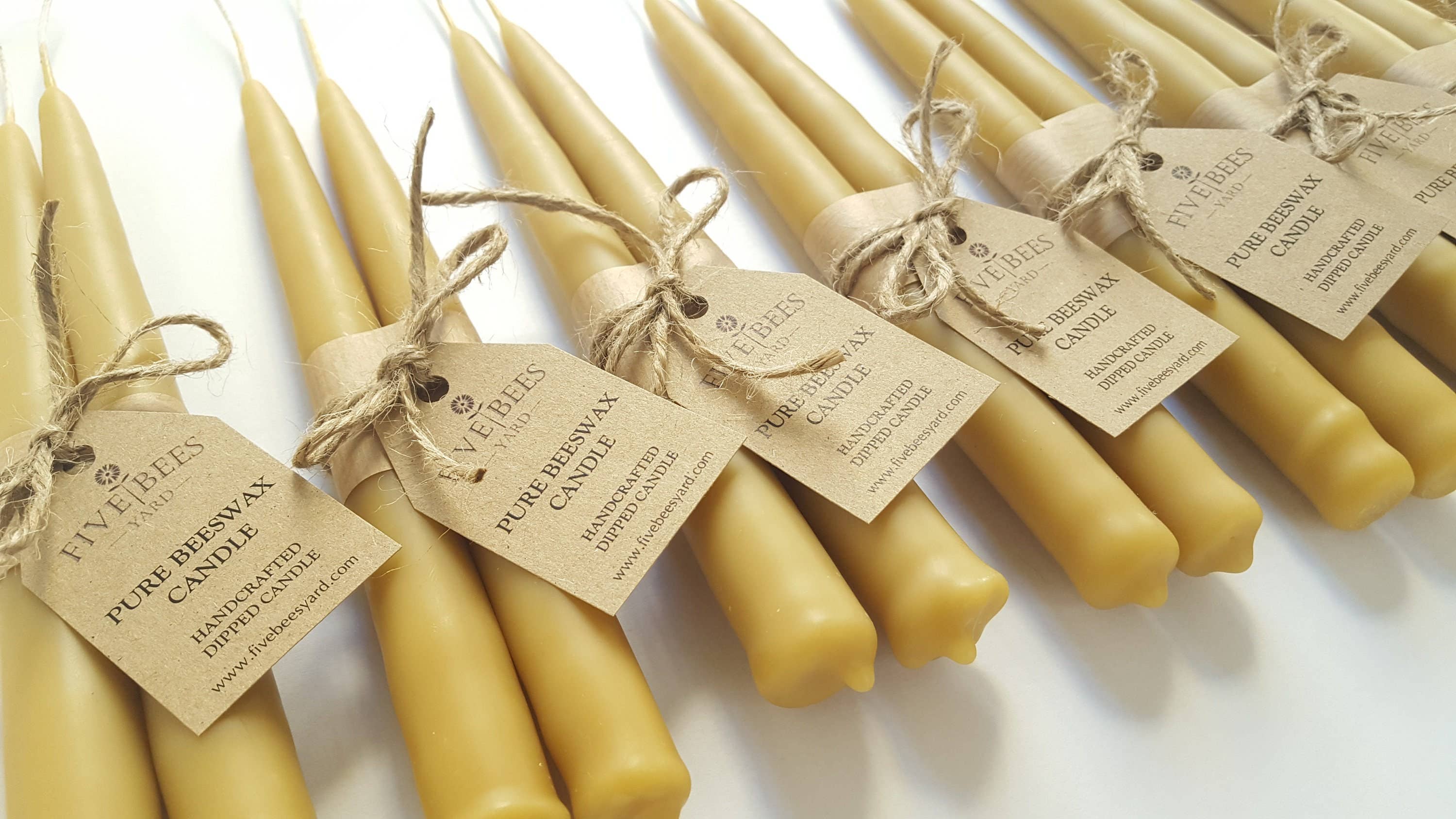 Five Bees Yard - Wholesale Taps toelopende kaars/kandelaar - Kegelvormige Bijenwaskaarsen - Aromatherapie Kaarsen - Bijenwas Kaars1