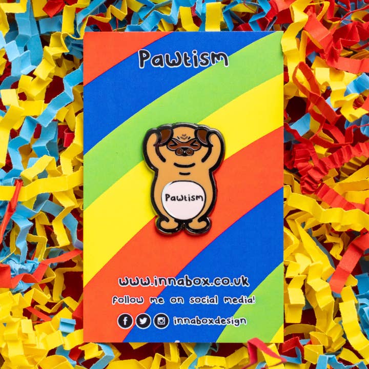 Innabox Ltd - Wholesale Lapel pin/button - Pawtism Enamel Pin - Autism3