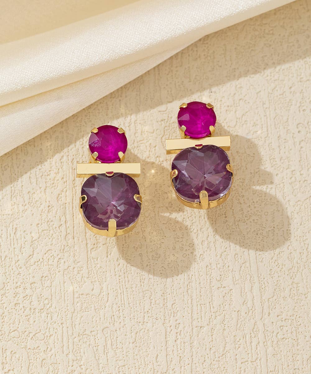 Blossom bijoux - Wholesale Clip-On Earrings - Faceted Glass Clip-On Earrings – 26AHBOL0123