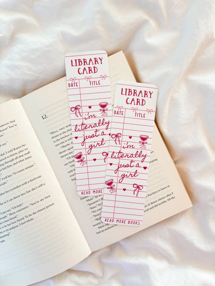 Vintage Library Card Bookmark | I'm Literally Just A Girl Bookmark for wholesale by Fleurs on Sunday