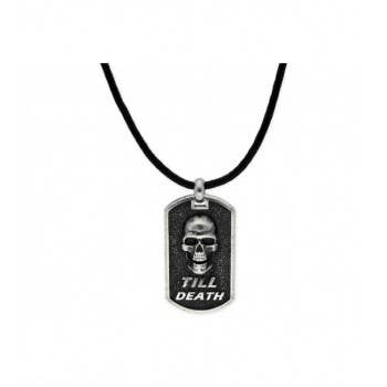 Totenkopf-Anhänger aus Leder und Stahl für den Großhandel von Liska