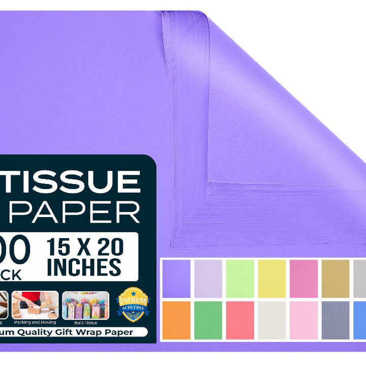 Purple Papers - Wholesale Tissue paper - Purple Gift Tissue Paper 15"x20" Pack of 5 - 500 Sheets