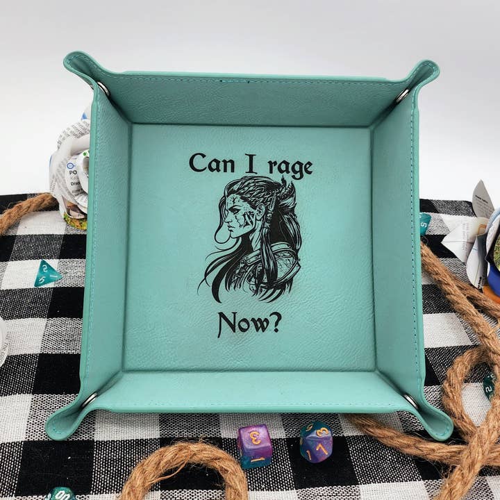 Female Barbarian Rage DND Dice Tray / Flat Pack for wholesale by Triangle Treasury